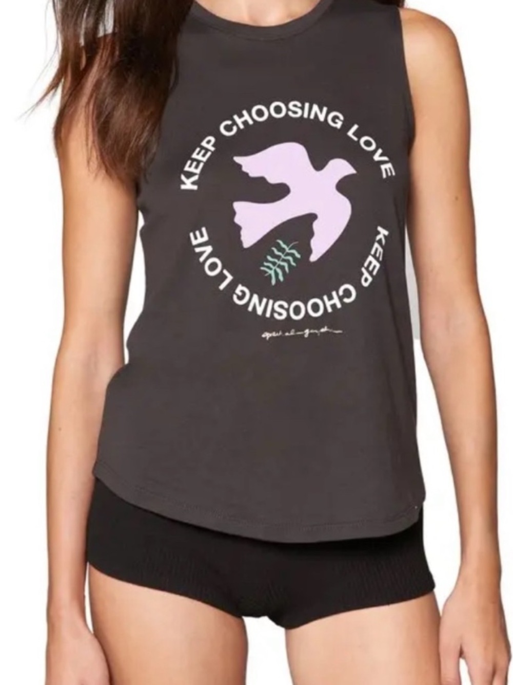 Spiritual Gangster Gray Tank Top Womens Size XL Yoga Dance Activewear